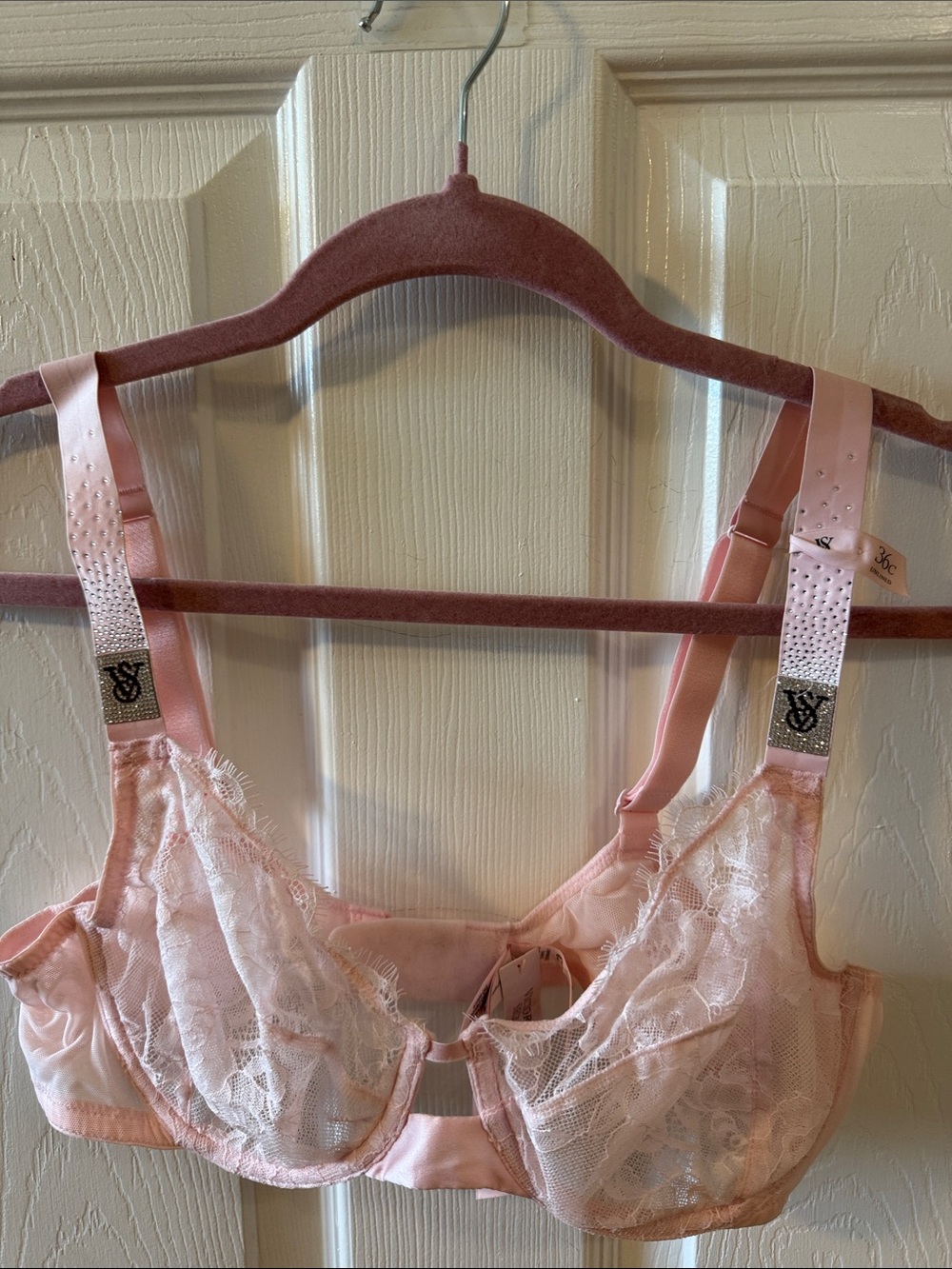 VICTORIA’S SECRET ~ Unlined Lace Support Bra - Pink